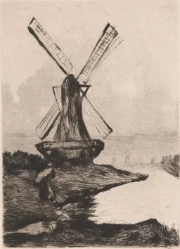 Landschaft mit Holländischer Mühle – Hauptbild